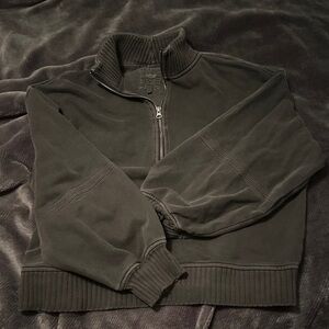 Aerie Dark Gray Zip-Up Sweater